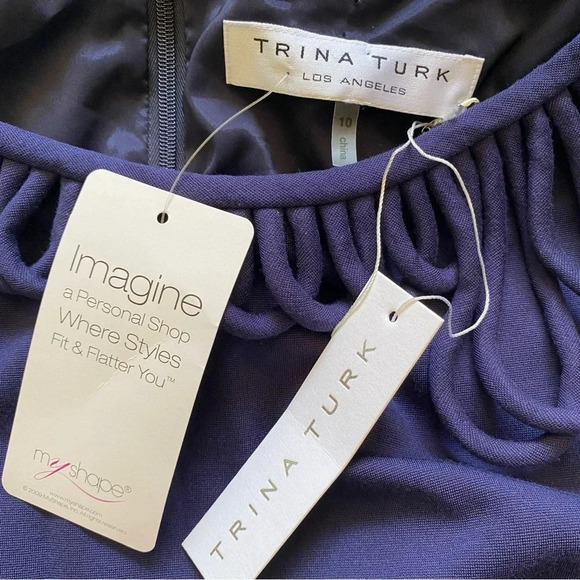 Trina Turk Sheath Dress Size 10 Navy Blue New with Tag‎ - Picture 5 of 11